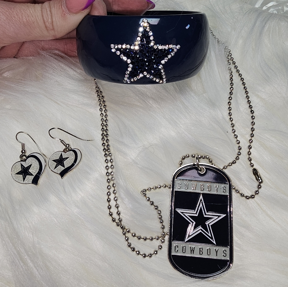 Cowboys Football Star Jewelry Set